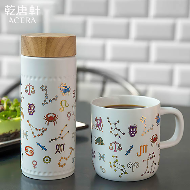 Dry Tang Xuan porcelain live 12 zodiac signs with creative/mark cup with cover ceramic water in a cup men and women lovers gifts