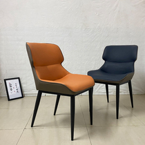 Italian light luxury dining chair high-end minimalist home modern minimalist dining table and chairs Nordic dining stool restaurant leather stool chair
