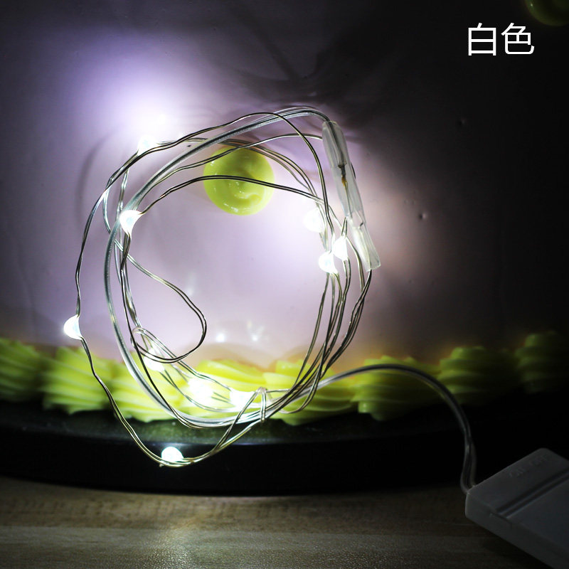 个装 暖白灯串蛋糕装饰铜线灯鲜花彩灯生日气氛灯带插件配件