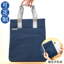 Tote bag Canvas bag Office business briefcase Casual men and women vertical bag large capacity student make-up bag Portable simple hand bag A4 file bag Waterproof can be customized printed logo