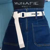 Little Daisy military training canvas belt ins men and women trend fabric belt jeans fashion youth Joker belt