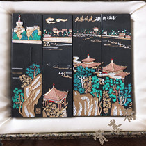 Chinese calligraphy and painting ink Beihai scenery 80 s Shanghai ink factory export Japan 4 ingot set special smoke broken sticky N118