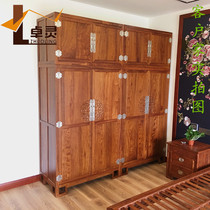 Minima New Chinese Hedgehog Purple Sandalwood Top Box Wardrobe Bedroom Large Closet Suflower Pear Wood Four-door Wardrobe Custom