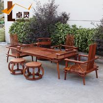 Red Wood Tingle Hedgehog Purple Sandalwood Golden Bottle Tea Table And Chairs Kyocera Flowers Pear Wood Kongfu Tea Table Su Pear New Chinese solid wood furniture