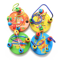 Young children cartoon pattern wooden brake hand string bead small bead color cognitive pro wooden early education toys
