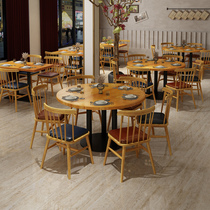 Restaurant table and chair tea restaurant Sichuan Xiang restaurant restaurant noodle shop solid wood daily food shop dessert snack shop table and chair combination