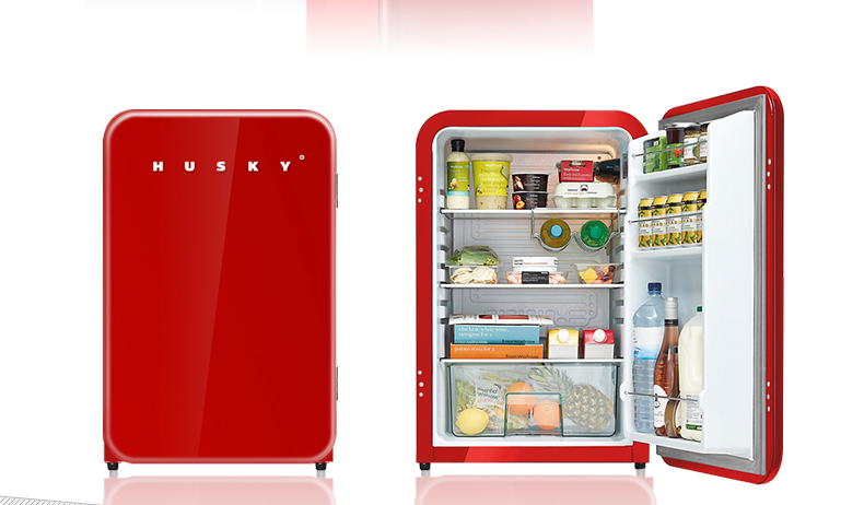 哈士奇 bc-130rda复古小冰箱 家用冷藏冰箱单门电冰箱节能小冰箱