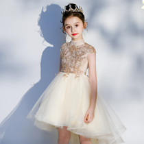 Children's Dress 2020 Golden Flower Host Piano Performance Serve High-end Girls Walking Show Evening Dress Princess Dress