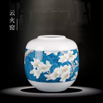 Bookcase ceramic vase hand-painted home wine cabinet decorations living room office TV cabinet ceramic crafts