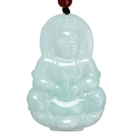 Open genuine jade jade Guanyin pendant necklace natural A cargo jade Guanyin male big jade pendant certificate Open genuine jade jade Guanyin pendant necklace natural A cargo jade Guanyin male big jade pendant certificate