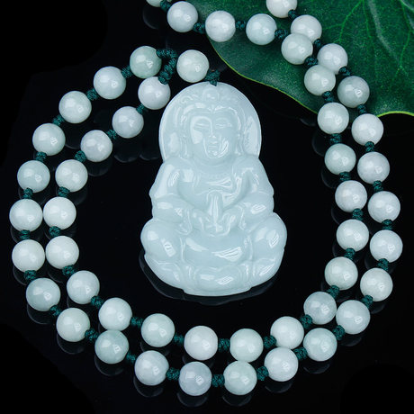 Open genuine jade jade Guanyin pendant necklace natural A cargo jade Guanyin male big jade pendant certificate Open genuine jade jade Guanyin pendant necklace natural A cargo jade Guanyin male big jade pendant certificate