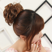 Wig hair bag plate hair bud meatball head wig Female curly hair circle fluffy natural simulation pull rope buckle head flower