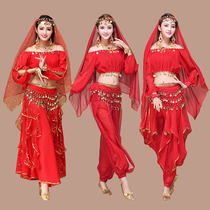 2021 new Indian dance long-sleeved performance costume belly dance suit adult female Egyptian folk dance performance costume
