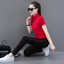 361 sports suit female Jordano loose summer 2021 new fashion stand collar casual running two-piece suit