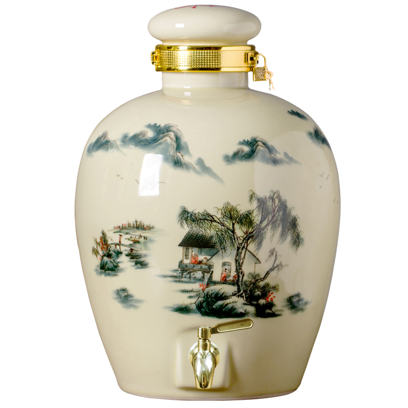 Jingdezhen home empty wine bottle 5 jins of mercifully wine jars 10 jins 20 jins 30 pounds put ceramic terms it wine wine