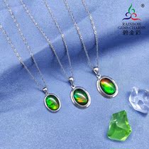 Bi gold color spotted stone pendant natural Canada 925 silver pendant snail pendant spotted color stone