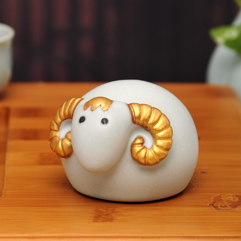 Your up zodiac sheep spoil furnishing articles kung fu tea tea tea table decorations accessories tea Your porcelain cartoon lamb