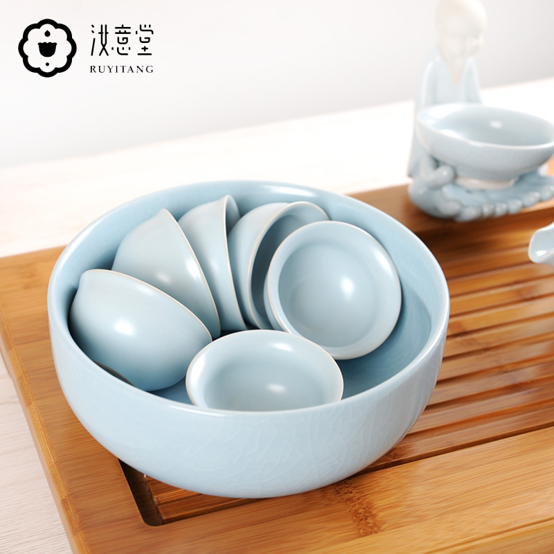 Your up tea to wash to large household ceramic wash water jar Your porcelain writing brush washer cup kung fu tea accessories tea sea restoring ancient ways