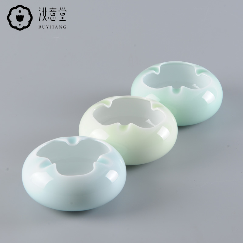 Creative ceramic ashtray celadon ashtray home sitting room tea table bedroom adornment fashion simple office furnishing articles