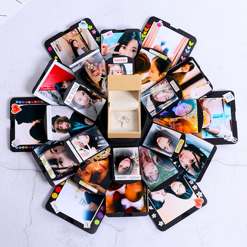 抖音多层惊喜爆炸盒子 diy 手工相册创意生日告白情人节礼物成品_7折