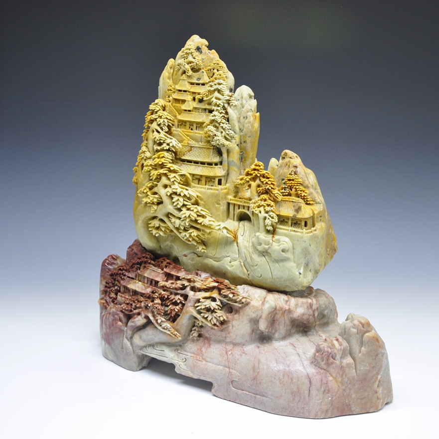 38斤 大山水摆件 《江南水乡》青田石雕 馈赠佳品