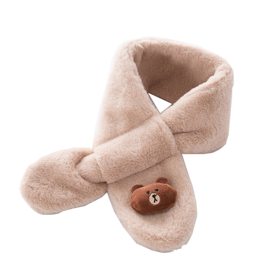 秋冬新款儿童围巾男女童毛绒围脖宝宝保暖脖套小孩围脖亲子围巾--比