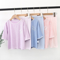 Yaysel childrens pyjamas summer thin boy girls home conserved Modale 70%-sleeve 7-minute pants air conditioning