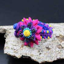 National style fabric handmade flower bracelet retro bracelet Chinese characteristics travel Bell simple personality female jewelry