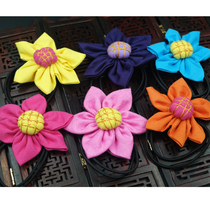 Deciduous handmade fabric flower Hairband Yunnan ethnic wind hair accessories head rope ponytail cute temperament jewelry sunflower
