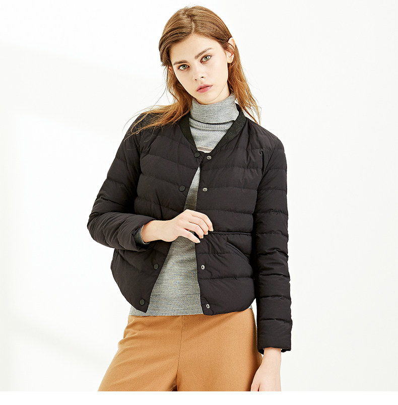 oldcolour欧珂2017冬季新品白鸭绒轻薄羽绒服女短款国际简约设计_7折