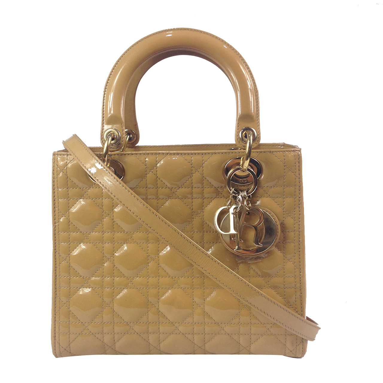 [9.0新]迪奥dior女士米黄色戴妃包