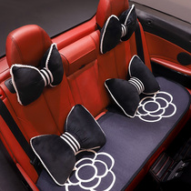Car cushion Mountain tea flower seat cushion car head pillows waist leans on three sets of universal creative personality Four seasons in the car