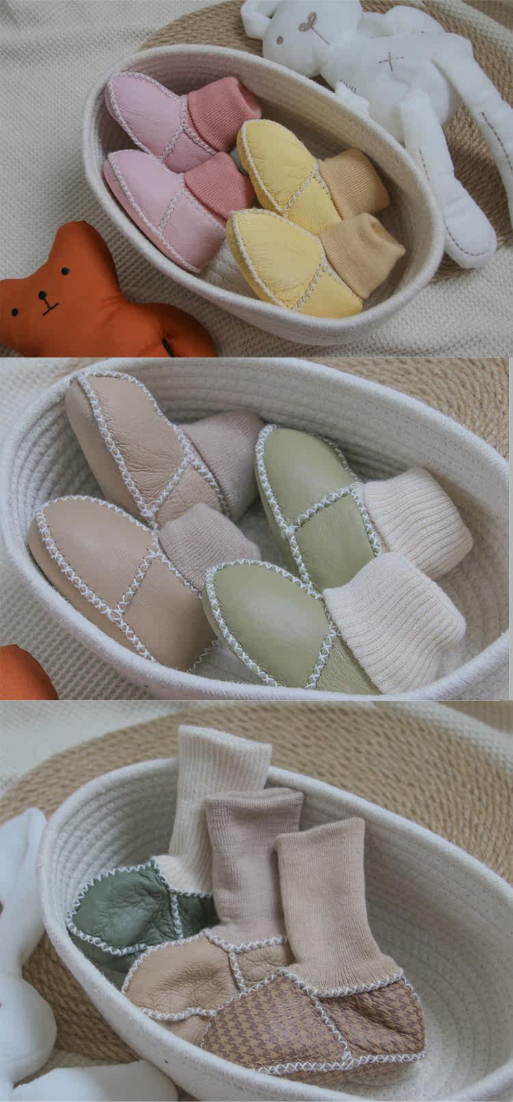 宝宝鞋袜软底 婴儿1-2岁防掉学步鞋加绒保暖皮毛一体地板袜子秋冬