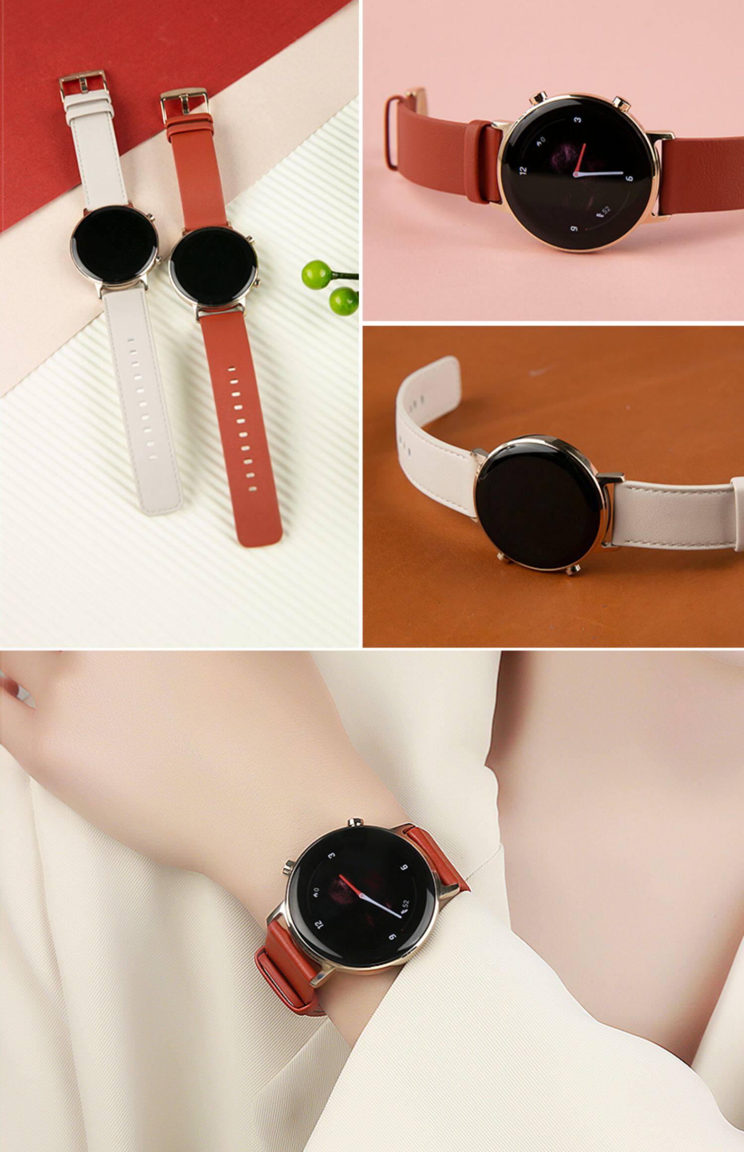 华为watch gt2时尚女款42mm运动智能手表手环蓝牙3男女士凝霜白谰木