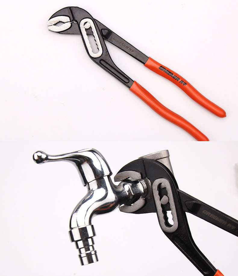 绿林多功能水泵钳子水管钳管子钳万用扳手调节钳式工具活动大力钳_双