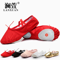 Soft-soled ballet shoes Adult gymnastics practice cat claw shoes Childrens red dance shoes Mens and womens two-soled pointe shoes canvas