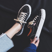 2021 autumn new canvas shoes womens shoes Korean version of Wild students ulzzang black cloth shoes casual board shoes