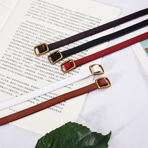 ins belt womens leather casual Joker retro pin button chic belt Womens fine with skirt decoration simple pants