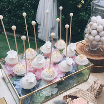 The owner recommends a small fresh dessert ball wooden lollipop stick dessert table decoration
