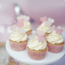 Pink love card cupcake decoration food plug ten packs