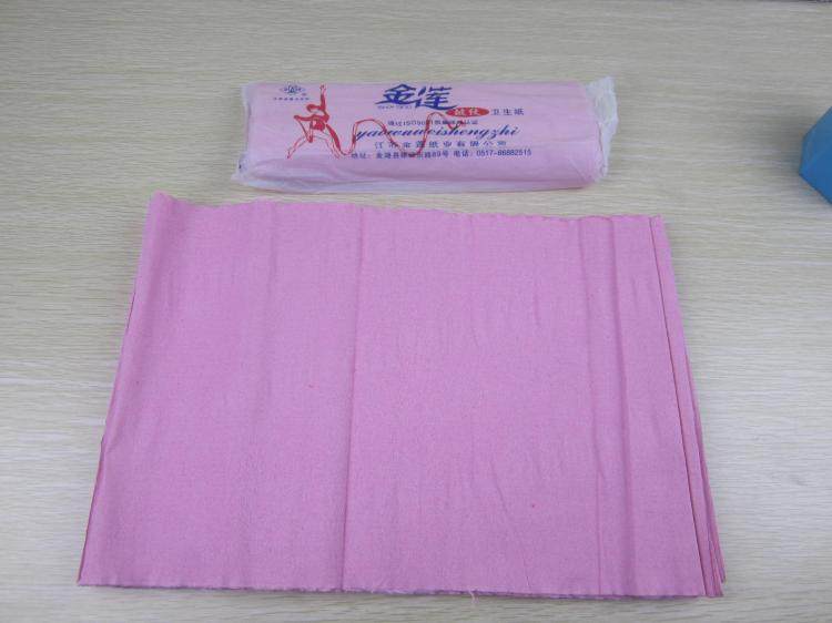 金莲皱纹卫生纸 产妇厕纸 大张260mmx360mm 红色药用 18张条包纸