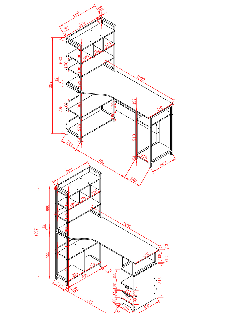 卓禾电脑台式桌家用简约写字台简易多功能办公桌子学生书桌经济型