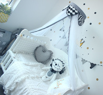 Nordic style ins explosion crib bracket mosquito net newborn baby mosquito cover Childrens foldable lifting mosquito net