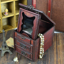 Special offer Ming and Qing Dynasties retro wooden classical jewelry dressing box Antique Chinese princess storage box