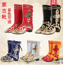 Folk dance boots Mongolian dance boots Tibetan dance shoes long tube high heels men and women adult childrens performance shoes