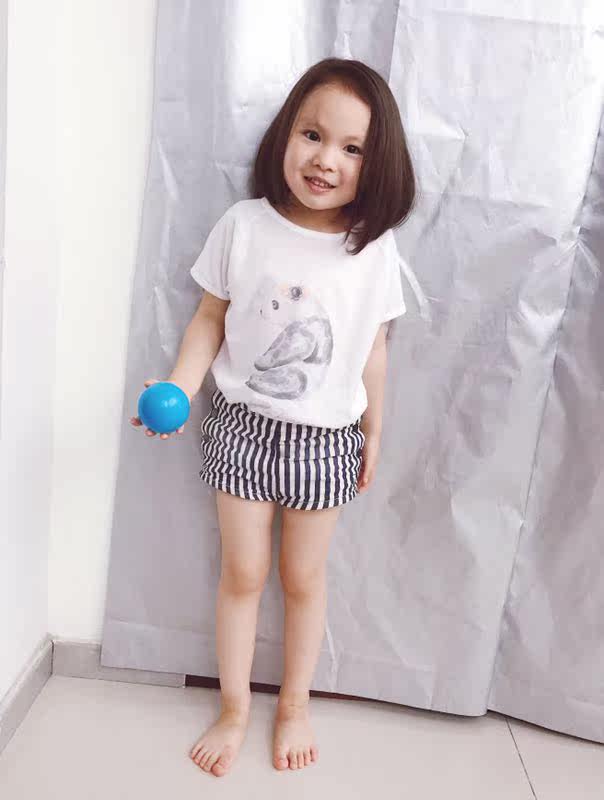 [现货] 原创 littlepeanut 小清新熊猫印花全棉短袖t恤 三款 亲子