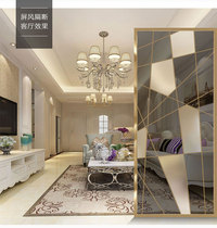 Modern art glass household screen partition into the living room to block the entrance cabinet decoration steel process simple grid