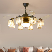 Light and extravagant invisible crystal fan light chandelier living room restaurant simple modern home bedroom European fan chandelier