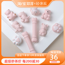 Cute animal daughter room handle custom high-end wardrobe door cabinet drawer modern minimalist exposed handle pink