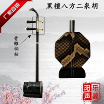 Factory direct sale refined Ebony Erquan Hu Ebony eight square erhu bone carving copper shaft rod box accessories